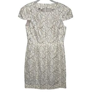 4.collective 4C Tibi Dress 6 White Floral Lace Sheath Cap Sleeve Cocktail Party